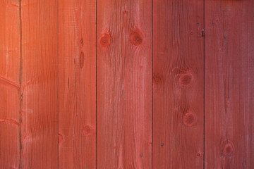Red painted planks, painted with Swedish Falu red paint.