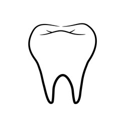 Tooth Line Art. A hand drawn vector illustration of a healthy tooth.