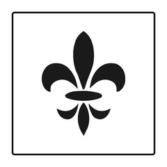 Fleur de lis symbol, silhouette - heraldic symbol. Vector Illustration. Medieval sign. Glowing french fleur de lis royal lily. Elegant decoration symbol. Heraldic icon for design, logo or decoration.