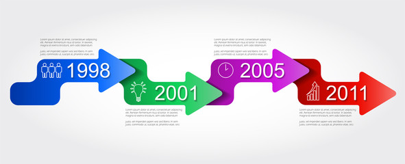 four step vector timeline infographic template