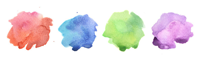 Watercolor paint set. Colorful paint illustration for decoration.