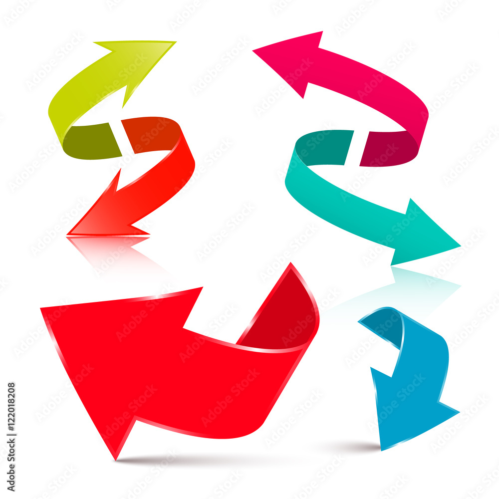 Poster arrow set - 3d vector arrows isolated on white background