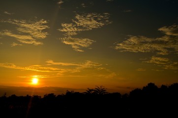 Fototapeta na wymiar Sunset in Chitwan