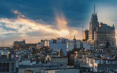 Obraz premium Madrid at sunset