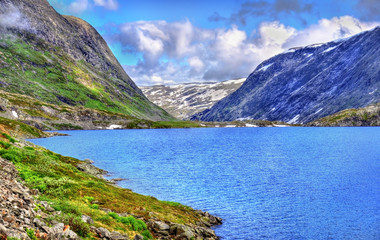 View of Djupvatnet lake lying 1016 metres above sea level - Norway