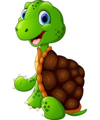 Cute turtle cartoon sitting