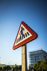 traffic sign for pedestrians