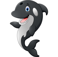 Naklejka premium Killer whale cartoon posing