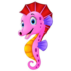 Cute cartoon seahorse
