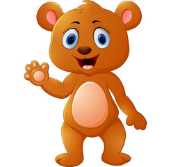Cartoon  bear waving hand