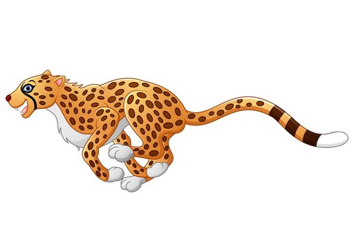 Cute cheetah cartoon running
