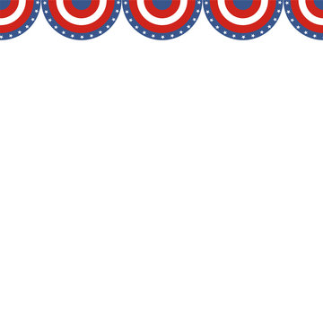 USA patriotic buntings flag. Seamles US  round bunting decor