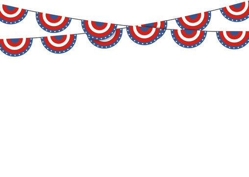 Patriotic symbolic decoration for holiday Usa. National flag col