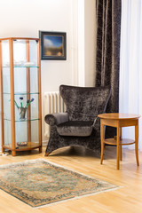 armchair in living room in the ;selective focus