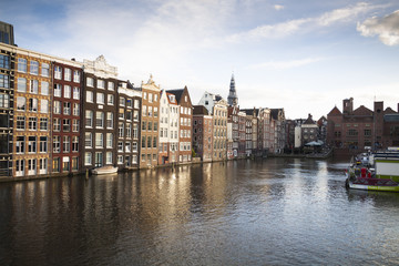 Amsterdam canal and typical houses