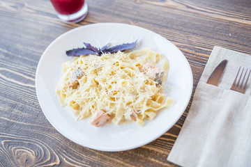 Italian pasta with salmon