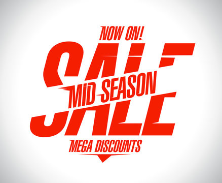 Mega discounts, mid season sale banner