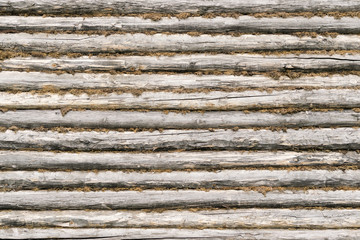 Old gray wooden logs, background