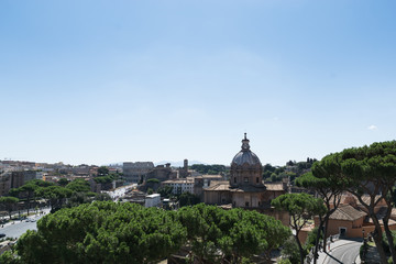 Fototapeta na wymiar View of Rome from the high, Italy 