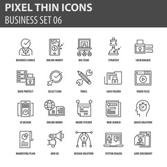 Modern thin line icons set for business