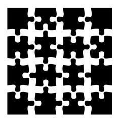 Puzzle Teile - Schwarz 4x4
