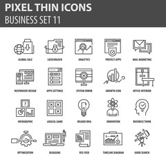Modern thin line icons set for business