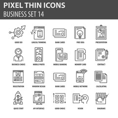 Modern thin line icons set for business