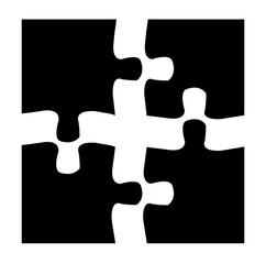 Puzzle Teile - Schwarz 2x2