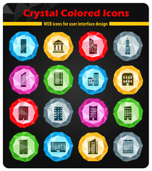 Buildings icons set