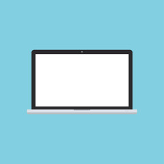 Laptop flat icon. Modern gadget vector illustration.
