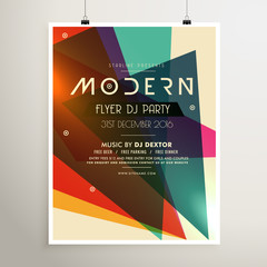modern retro style party flyer poster template