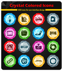 Car shop icons set