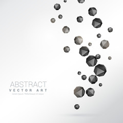 black polyhedron particles background