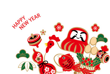 酉 いろいろ 年賀 だるま 白