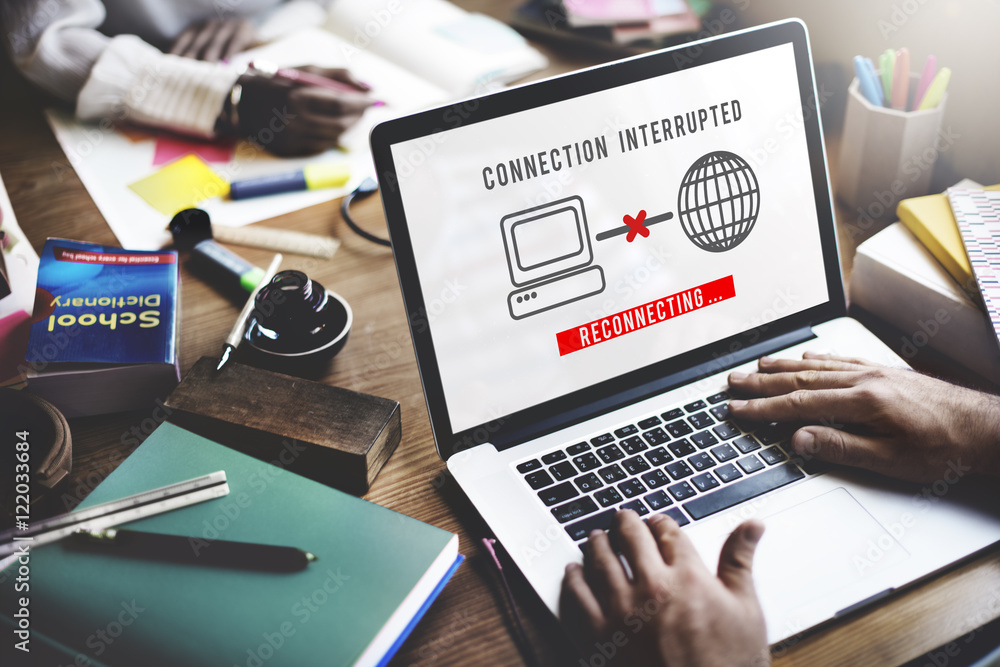 Poster interrupted inaccessible unavailable disconnected error concept