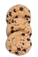 Chocolate chips cookie isolated on white background