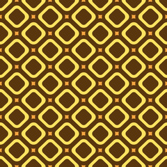 Seamless vector geometrical pattern. Endless brown background with hand drawn ornamental squares, rhombus. Graphic vector  illustration with ethnic motifs. Template for cover, fabric,wrapping.