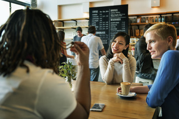 Talking Listening Coffee Meeting Cafe Concept