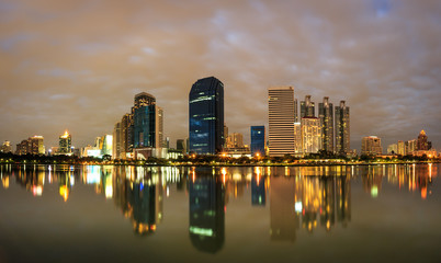 City town at night, Bangkok, Thailand 