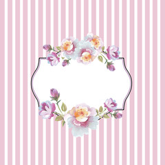 Wildflower rose flower frame in a watercolor style isolated. Full name of the plant: rose, hulthemia, rosa. Aquarelle flower could be used for background, texture, pattern, frame or border.