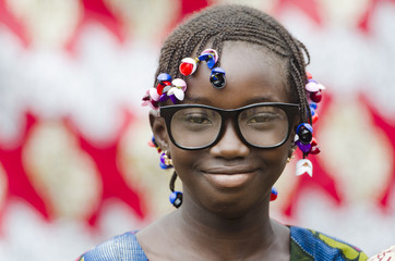 The Beauty of Africa - Gorgeous little African Schoolgirl with big glasses on