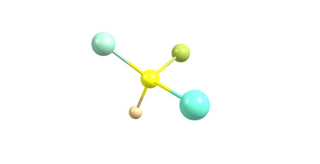 Bromochlorofluoroiodomethane molecular structure isolated on white