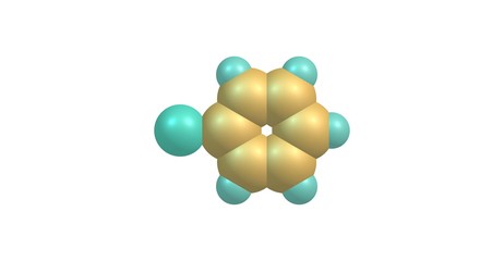 Bromobenzene molecular structure isolated on white