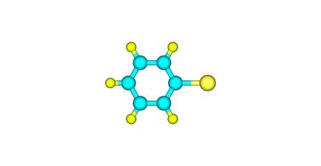 Bromobenzene molecular structure isolated on white