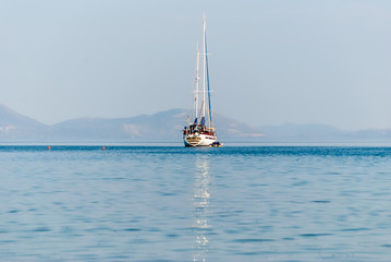 Sailing boat in Greece, Palaia Epidaurus