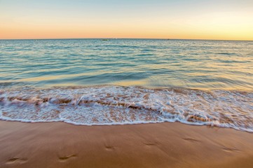Fototapeta premium Beach Sunset, Waves, relax, Chillout