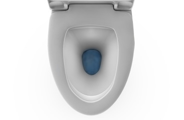 3D rendering toilet seat on top view isolated