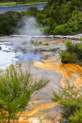 Naklejka na ściany i meble Orakei Korako geothermal valley near Taupo in New Zealand