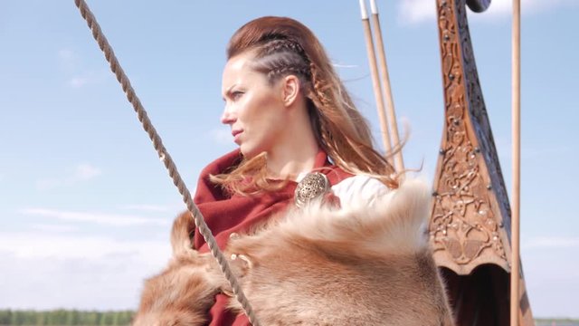 Viking woman on the Drakkar