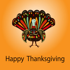 Vector illustration happy Thanksgiving painting hand draw. 